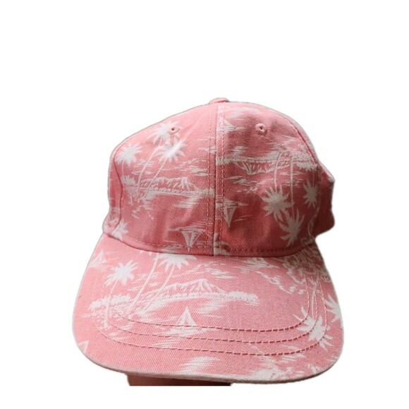 Hollister Accessories - Hollister Pink Tropical Palm Tree Snapback Hat One Size Baseball Cap GUC